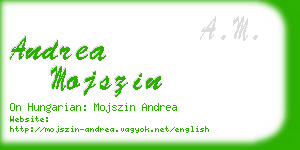 andrea mojszin business card